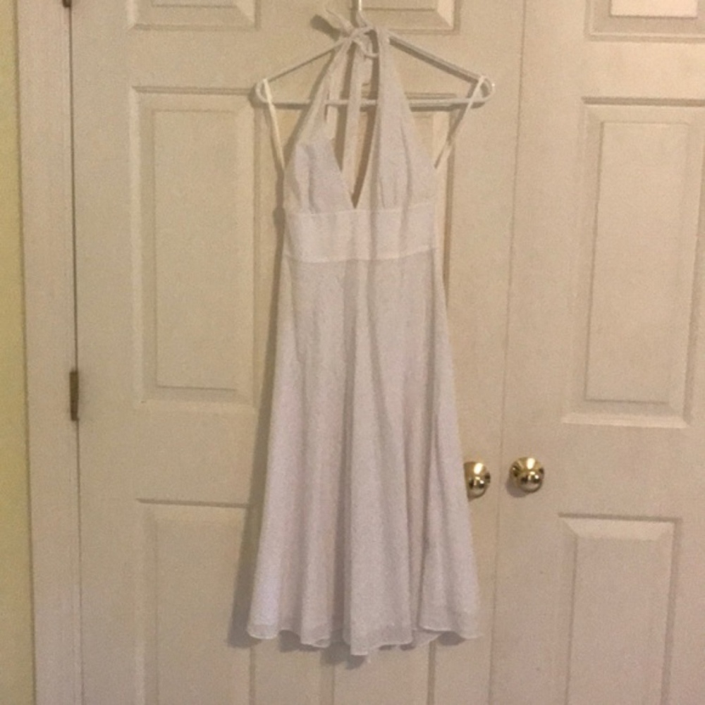 White Halter Dress